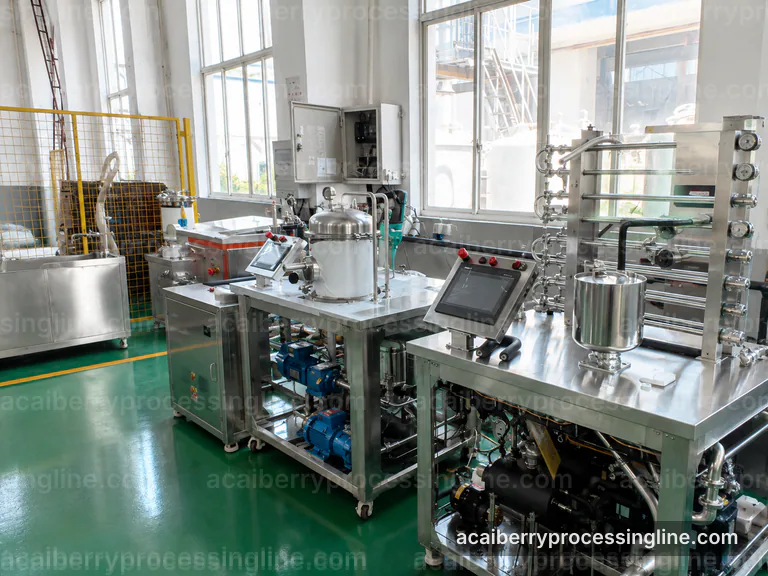 industrial acai berry processing line, buying considerations: pulping with seed separation section connection view