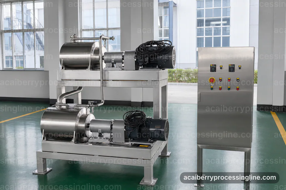 industrial acai berry processing line, buying considerations: seed tolerant pulper operating stage