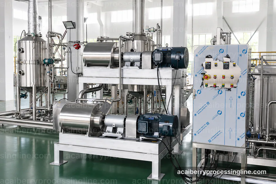industrial acai berry processing line, common buyer questions: pulping with seed separation section operating stage