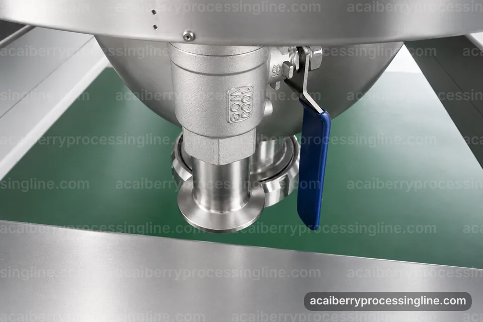 industrial acai berry processing line, process scope and configuration: seed tolerant pulper operating stage